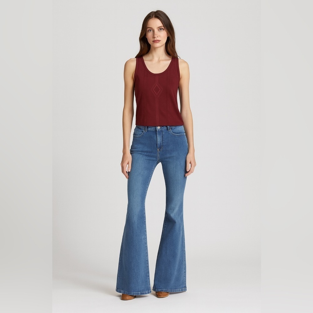 Eddie Bauer Embroidered Burgundy Tank Top XS - Picture 4 of 10